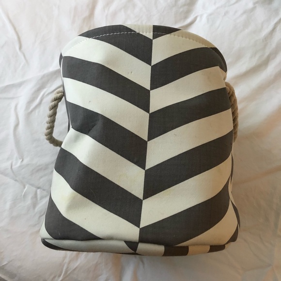 Other - Gray and off white canvas storage tote